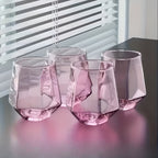 Set di bicchieri da whisky geometrici a 4 pezzi, Colorato – 300 ML Bicchieri per Whisky, Cocktail & Distillati | Eleganti bicchieri Tumbler per Bar, Feste & Idee regalo