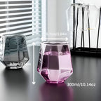 Set di bicchieri da whisky geometrici a 4 pezzi, Colorato – 300 ML Bicchieri per Whisky, Cocktail & Distillati | Eleganti bicchieri Tumbler per Bar, Feste & Idee regalo