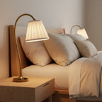 Lampada da Tavolo con Paralume in Lino Ottone