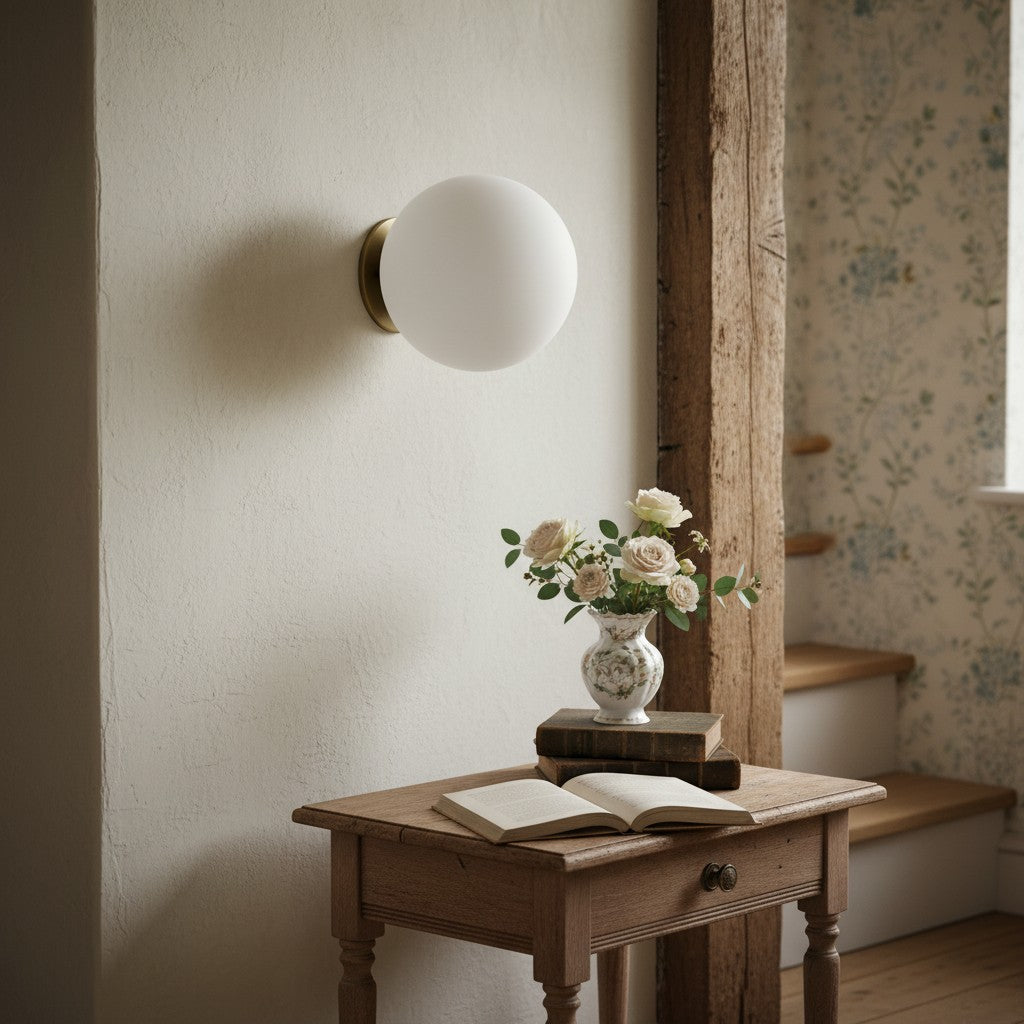 Lampada da Parete Perla Ottone&Vetro