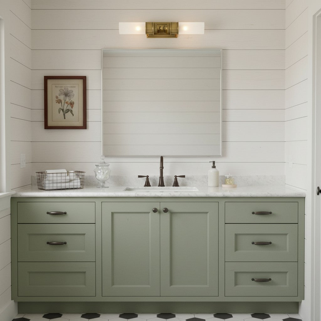 Applique da Bagno Contemporanea a Tubo in Vetro Doppio Elite
