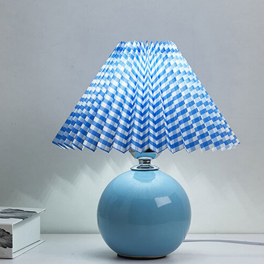 Lampada da Tavolo Ceramica Pieghettata Minimalista Nordica a 1 Luce