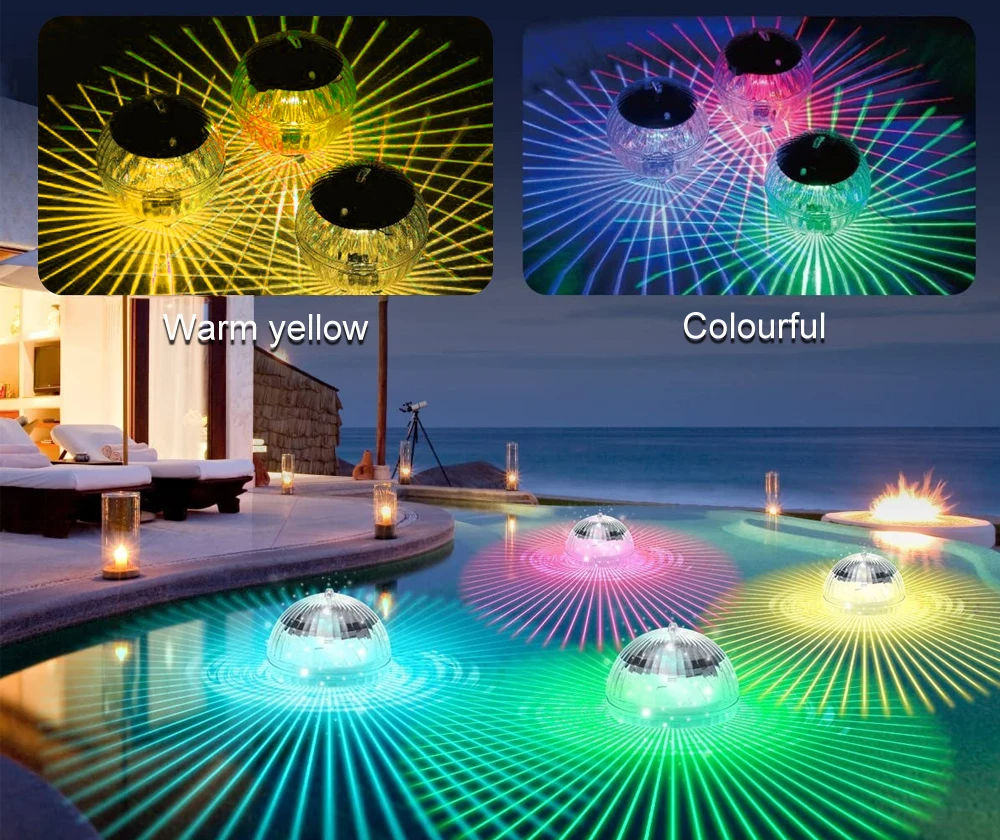 SOLAGLOW Lampada da Piscina Solare RGB Galleggiante