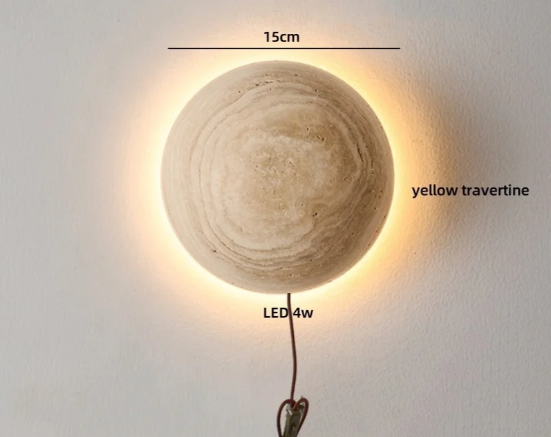 TerraLume Wabi-Sabi Travertino Lampada da Parete LED