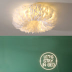 O'Moore Lampada da Soffitto Rotonda in Piuma di Cigno