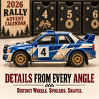 🏎️ Calendario dell'Avvento Rallye di Natale 2026 – 24 giorni pieni di velocità e suspense, 24 auto da rally da collezionare (modelli 2D)