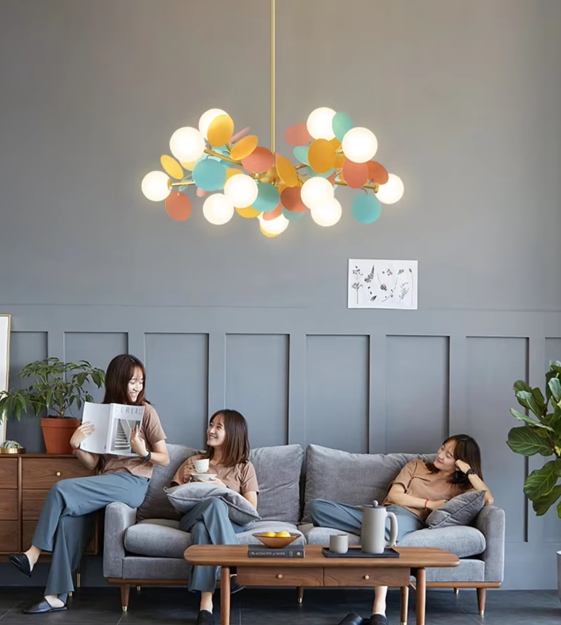 NatureGlow Lampadario a Rami Colorati