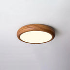 Lampada da soffitto circolare classica ispirata al legno