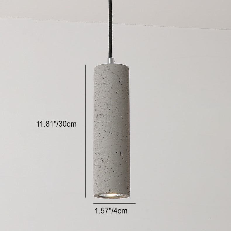 Lampadario Pendente Industriale Contemporaneo in Cemento con Texture Ruvida da 1 Luce per Soggiorno