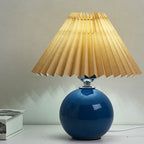 Lampada da Tavolo Ceramica Pieghettata Minimalista Nordica a 1 Luce