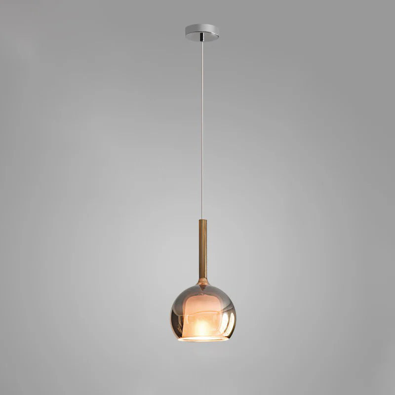 Lampada a sospensione in vetro sferico minimalista