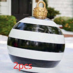 Palla di Natale Gonfiabile 60 cm – Decorazione Natalizia in PVC Resistente alle Intemperie per Esterni