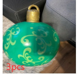 Palla di Natale Gonfiabile 60 cm – Decorazione Natalizia in PVC Resistente alle Intemperie per Esterni