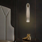 Lampada a sospensione in vetro designer di ottone di giugno fumé