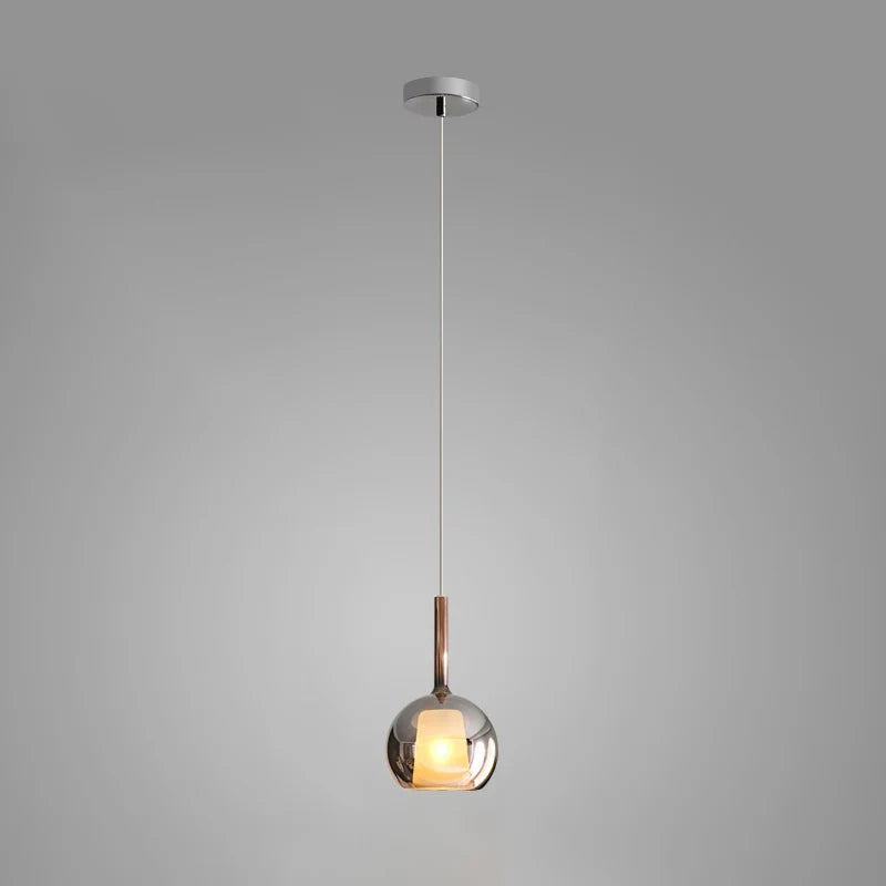 Lampada a sospensione in vetro sferico minimalista