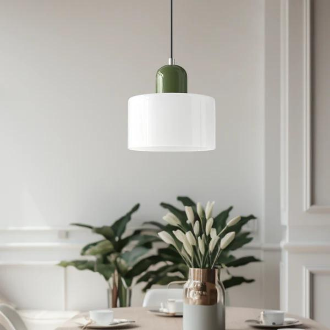 Lampada a sospensione in vetro – Elegante lampada cilindrica per ambienti accoglienti