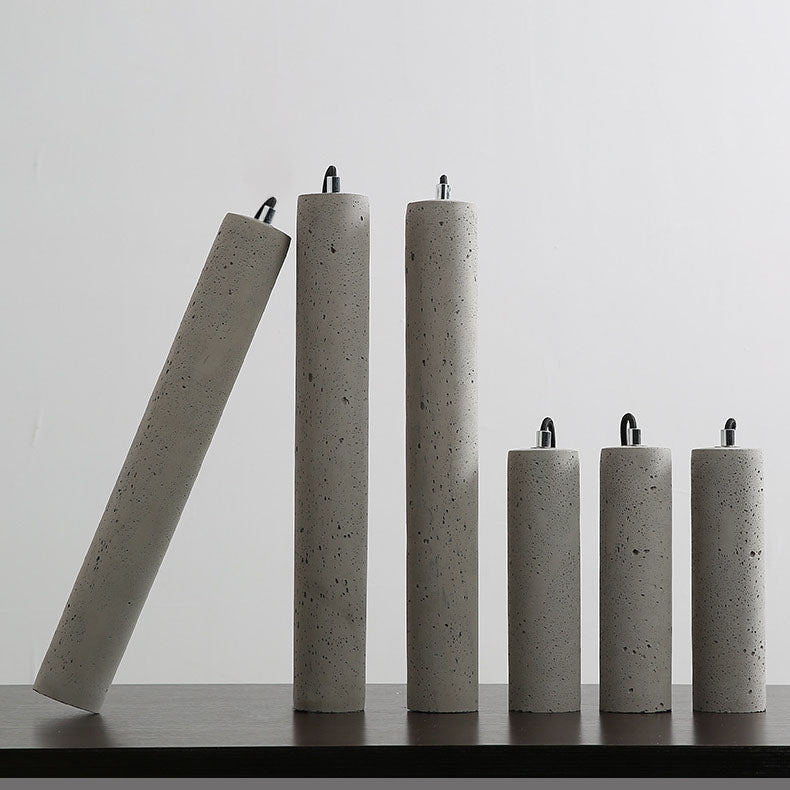 Lampadario Pendente Industriale Contemporaneo in Cemento con Texture Ruvida da 1 Luce per Soggiorno