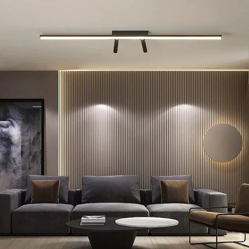 Aim Moderno LED Plafoniera Nero Lineare Semplice