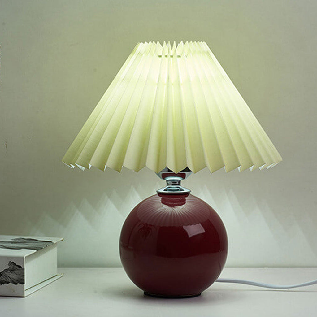 Lampada da Tavolo Ceramica Pieghettata Minimalista Nordica a 1 Luce