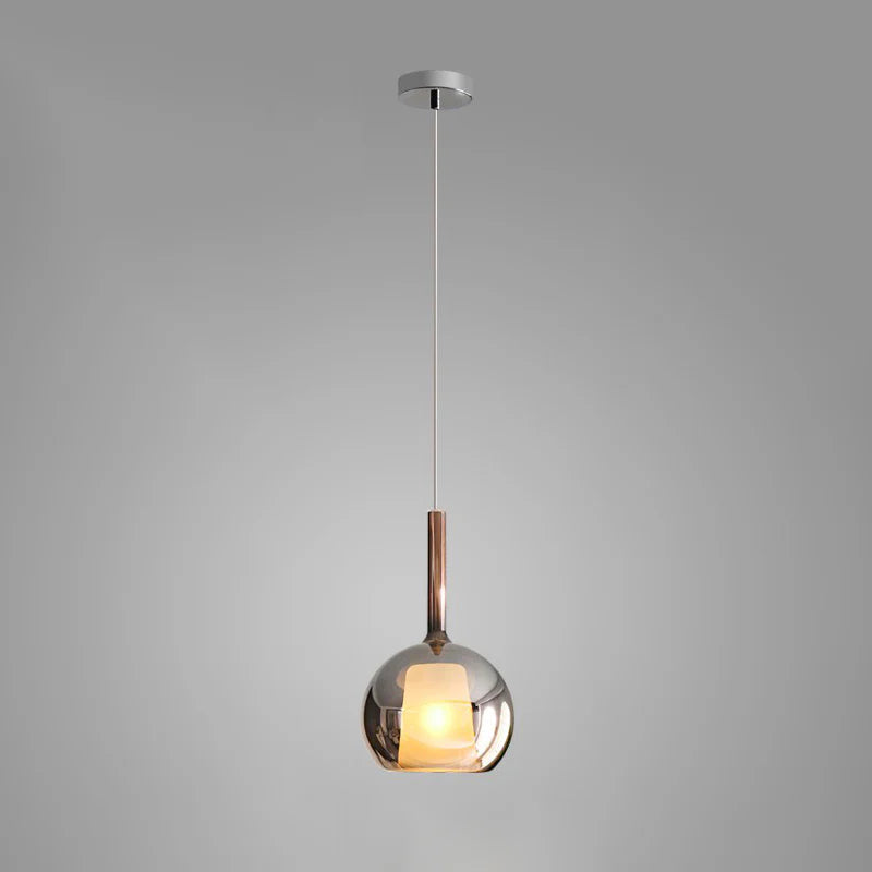 Lampada a sospensione in vetro sferico minimalista
