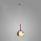 Lampada a sospensione in vetro sferico minimalista