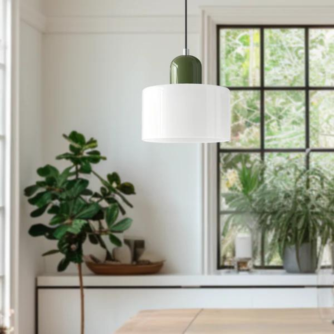 Lampada a sospensione in vetro – Elegante lampada cilindrica per ambienti accoglienti