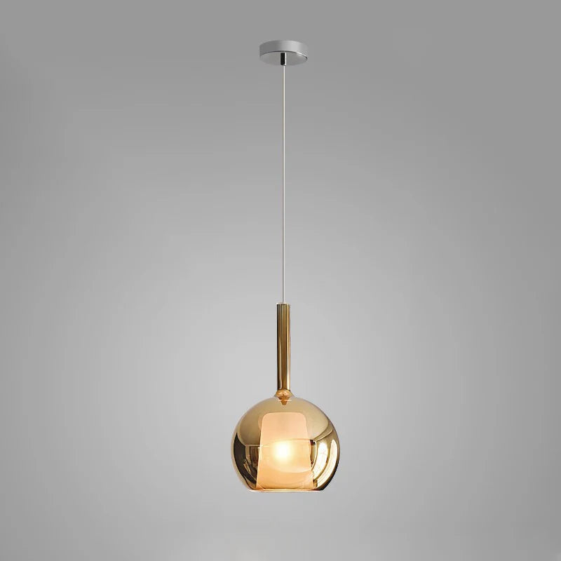 Lampada a sospensione in vetro sferico minimalista