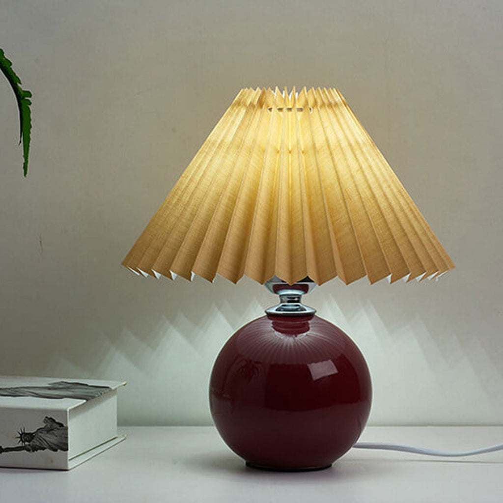 Lampada da Tavolo Ceramica Pieghettata Minimalista Nordica a 1 Luce