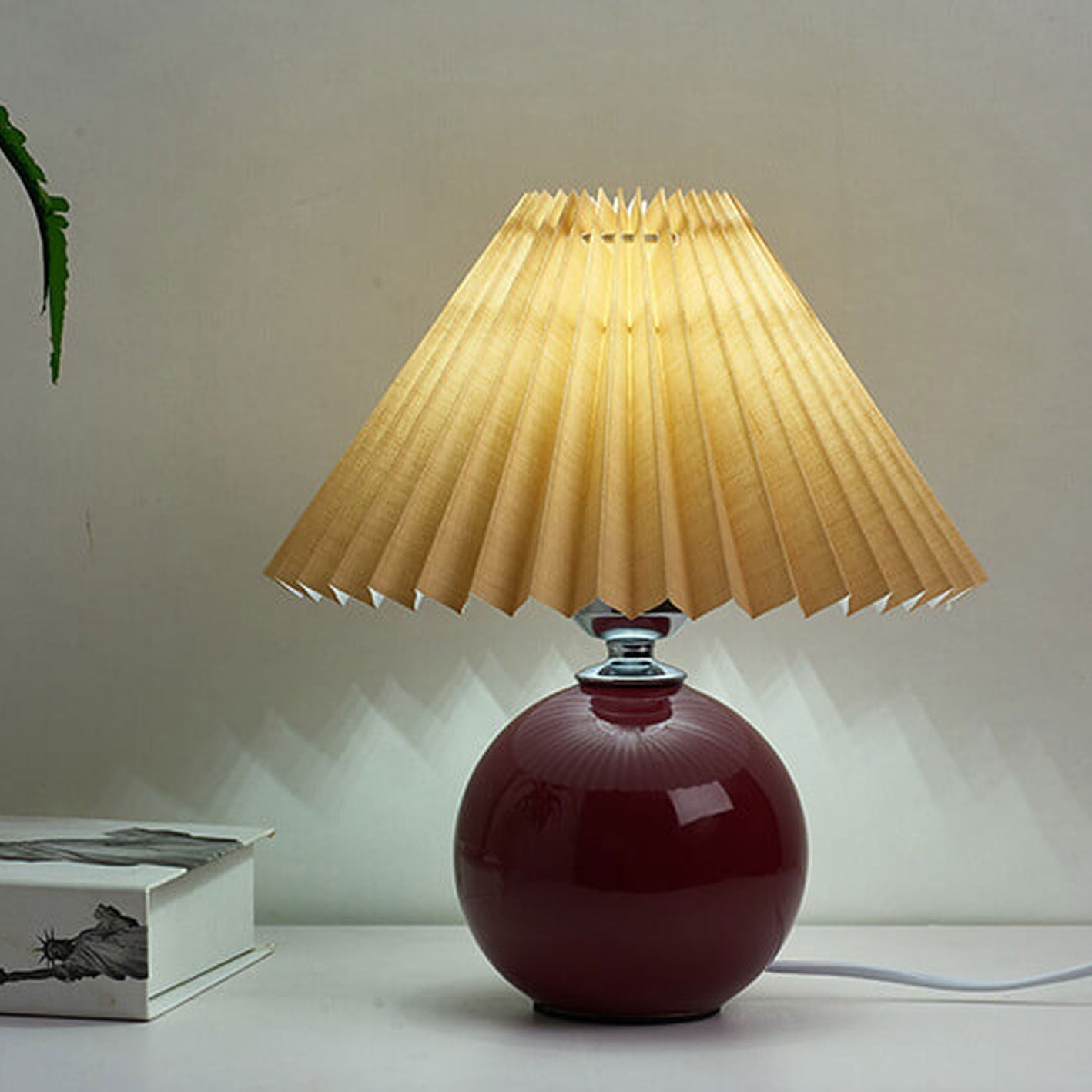Luce da Tavolo Pieghettata in Ceramica Nordica | 1 Luce