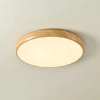 Lampada da soffitto circolare classica ispirata al legno