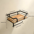 Mensola in legno con porta-rotolo – Organizzatore pratico per il bagno