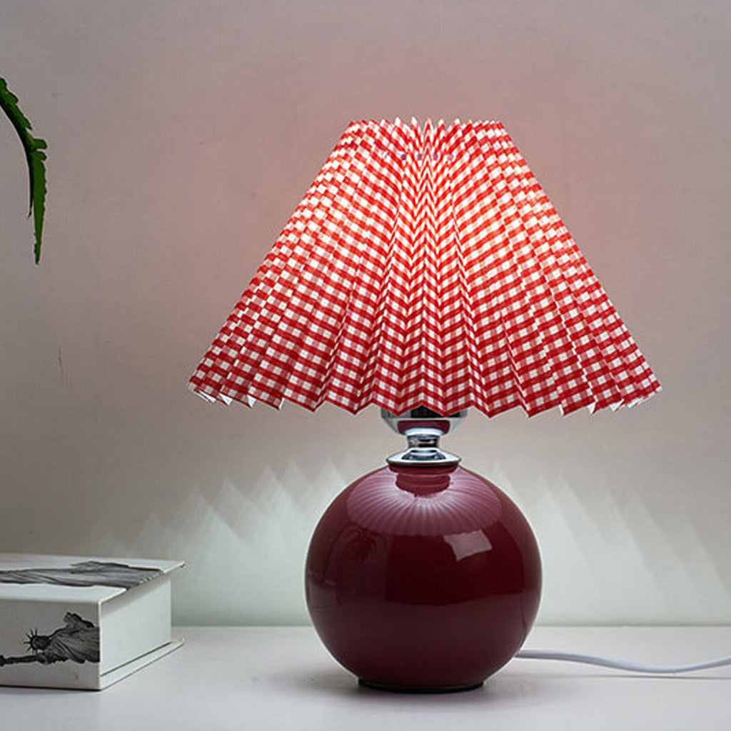 Lampada da Tavolo Ceramica Pieghettata Minimalista Nordica a 1 Luce