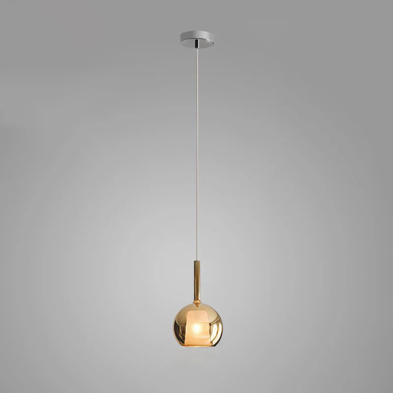 Lampada a sospensione in vetro sferico minimalista