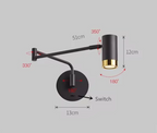 LUXARM Lampada da Parete Regolabile con Braccio Lungo