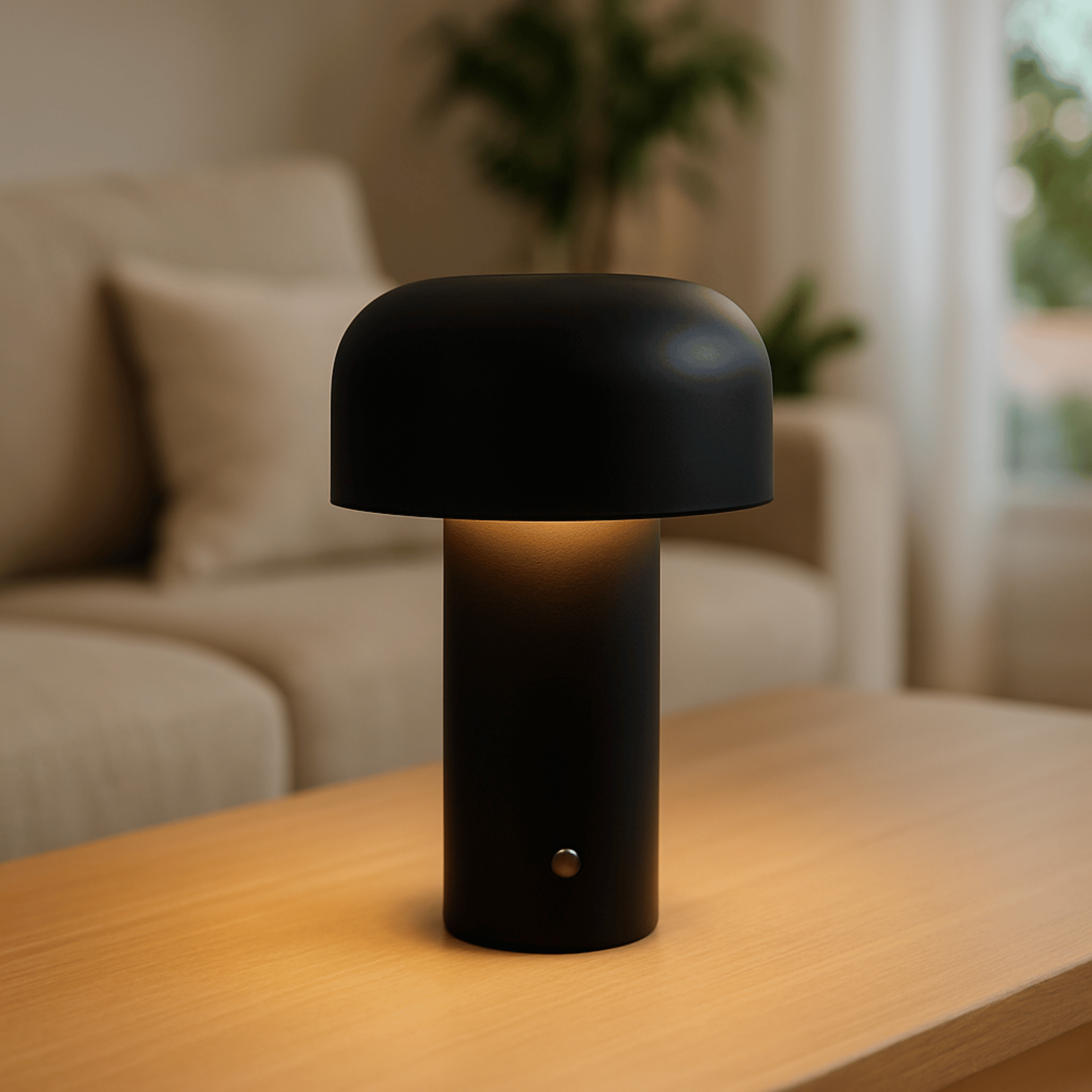 Lampada da Tavolo LED Ricaricabile con Paralume in Metallo