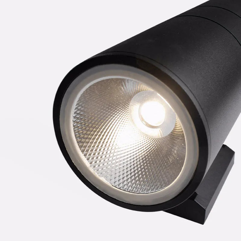 Lampada da Parete Esterno a Doppia Testa in Metallo Minimalista Kren, Nera