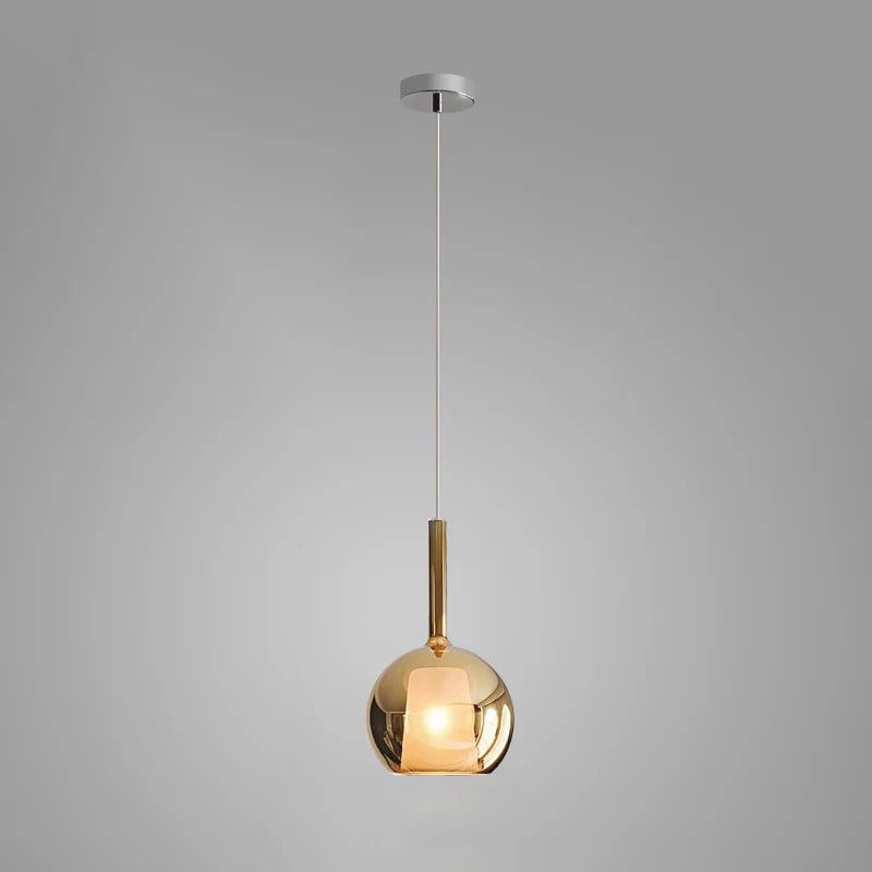 Lampada a sospensione in vetro sferico minimalista