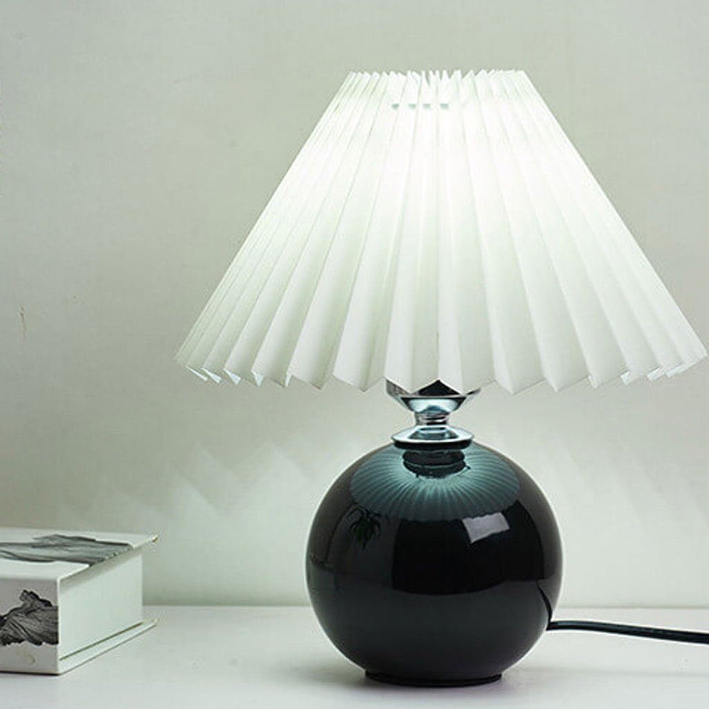 Lampada da Tavolo Ceramica Pieghettata Minimalista Nordica a 1 Luce