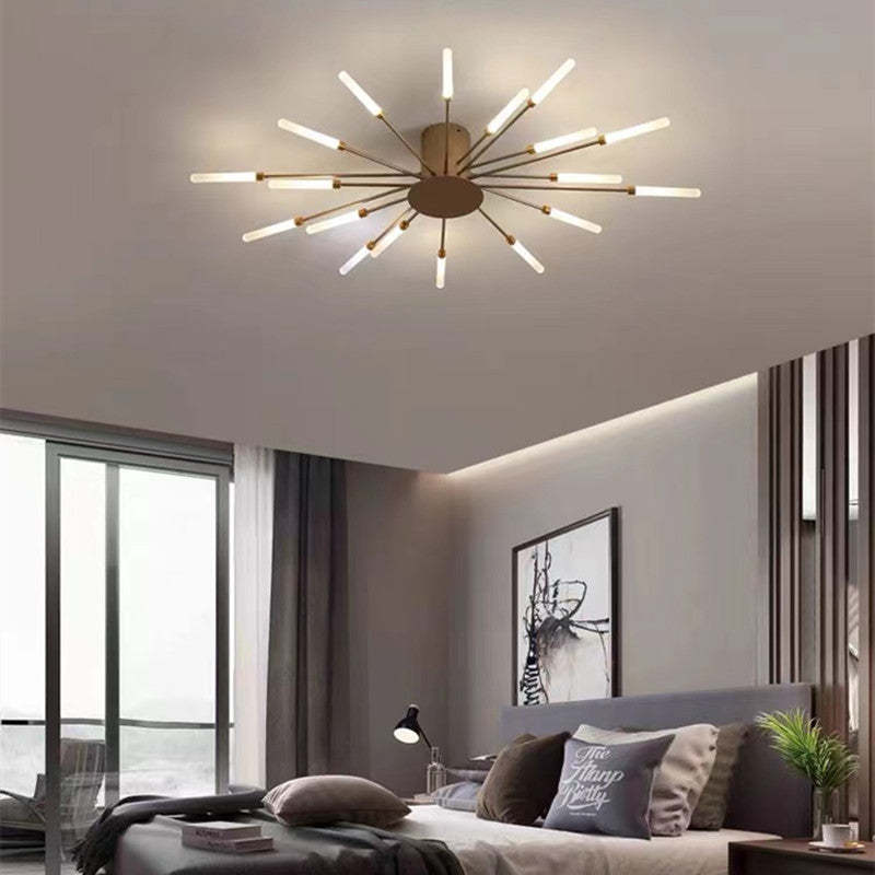 Wesley Flush-Mount Ceiling Light Fuochi d'Artificio, Nero/Oro
