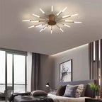Wesley Flush-Mount Ceiling Light Fuochi d'Artificio, Nero/Oro