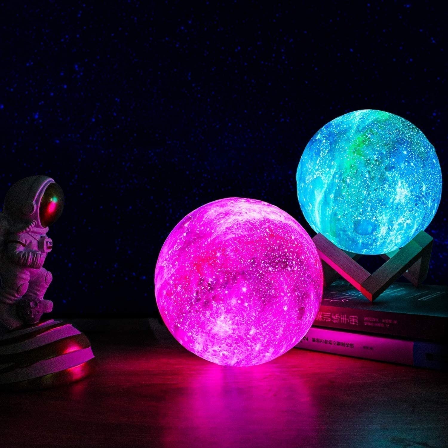 Frendorf | Lampada notturna a motivo stellare | Controllo touch, ricaricabile