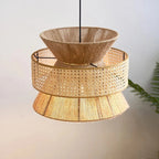 Lampada a sospensione in rattan intrecciato giapponese Wabi-Sabi