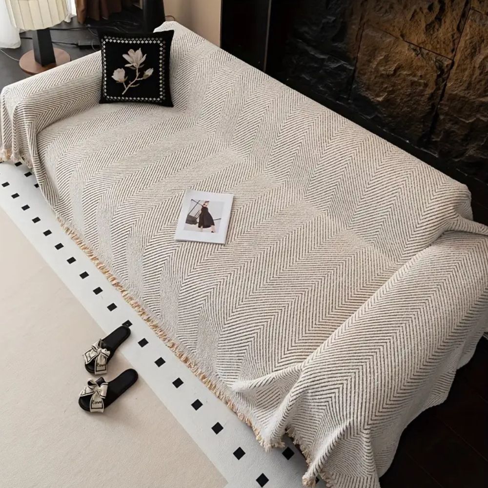 Copertura per divano a zigzag, elegante copertura protettiva