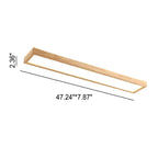 Lampada da soffitto LED rettangolare minimalista giapponese in noce