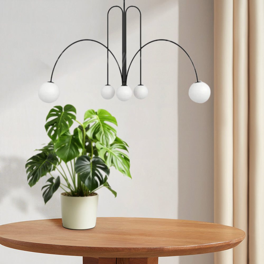 Lampada a Sospensione Moderna in Vetro Bianco Rotondo