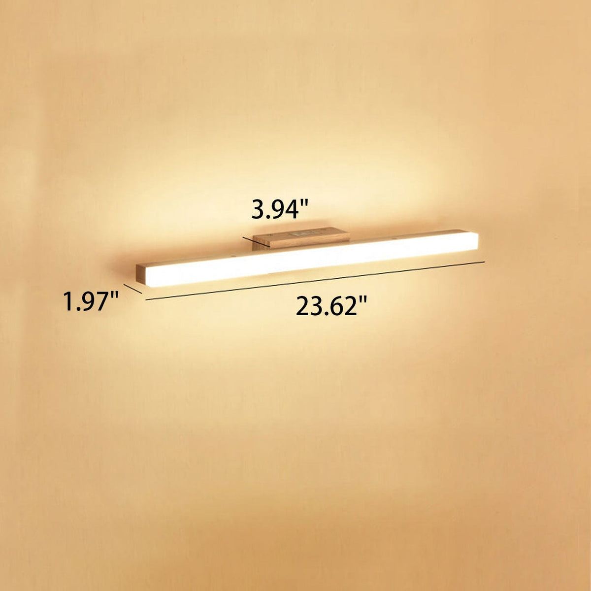 Lampada da parete LED a striscia lunga in legno minimalista nordico