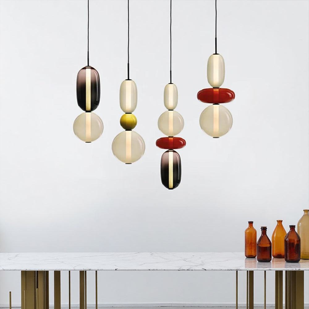 Lampada a Sospensione in Vetro Caramellato Chic