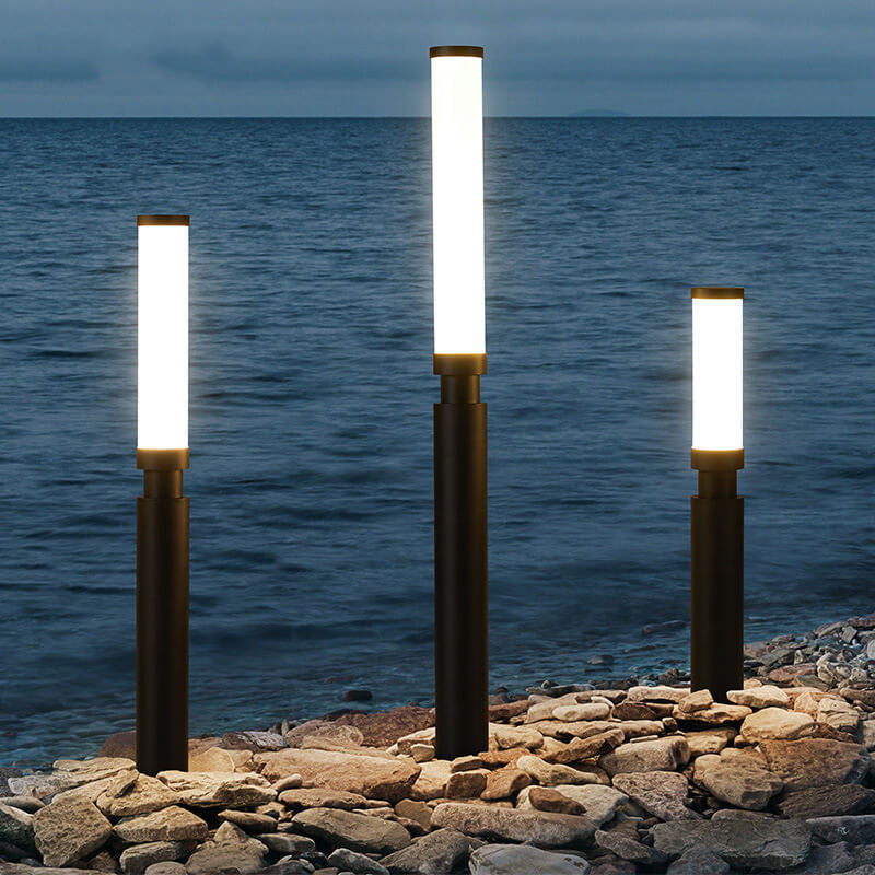 Design di Lampada da Terra LED Moderna Minimalista in Acrilico e Alluminio per Esterni