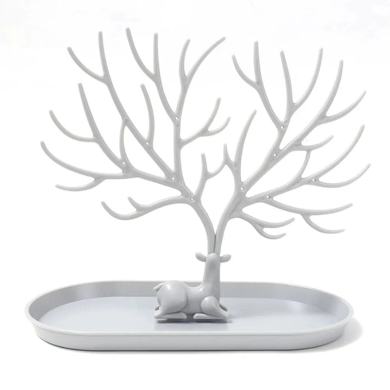 DeerCharm – Porta gioie con design a ramo di legno e base decorativa