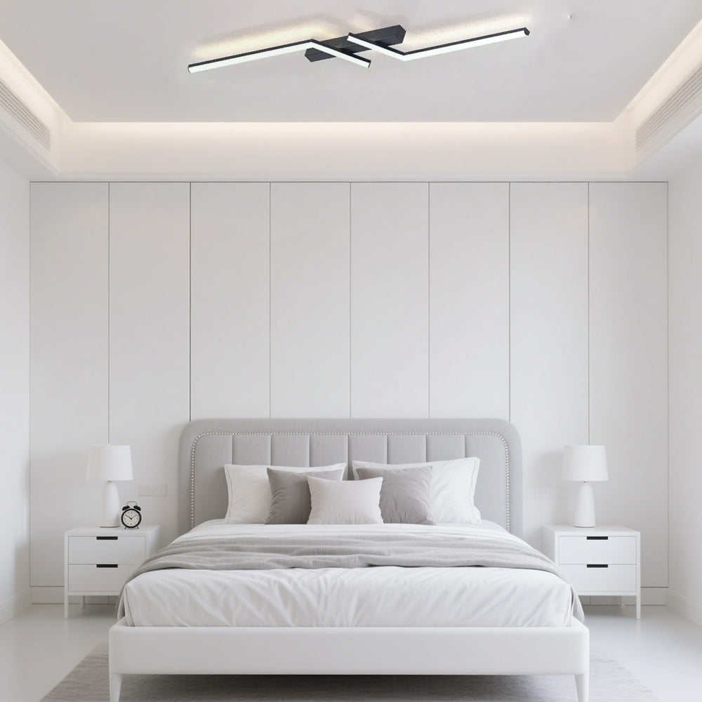 Moderna Semplice Luce da Soffitto LED in Alluminio Nero